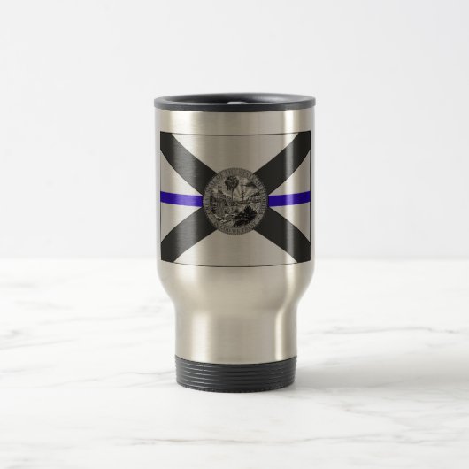 THIN BLUE LINE FLORIDA STATE FLAG COFFEE MOK (Center)