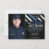 Thin Blue Line Foto Police Retirement Party Kaart (Voorkant)