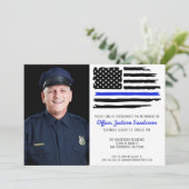 Thin Blue Line Foto van politie Retirement Party Kaart (Staand voorkant)