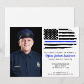 Thin Blue Line Foto van politie Retirement Party Kaart (Voorkant / Achterkant)