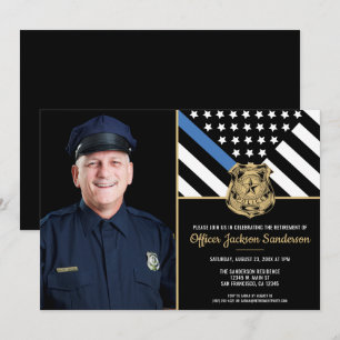 Thin Blue Line Foto van politie Retirement Party Kaart