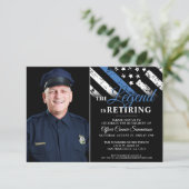 Thin Blue Line Foto van politie Retirement Party Kaart (Staand voorkant)
