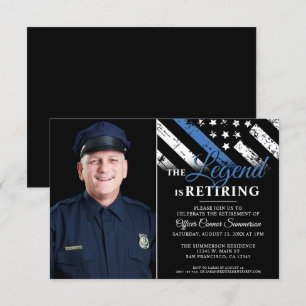 Thin Blue Line Foto van politie Retirement Party Kaart
