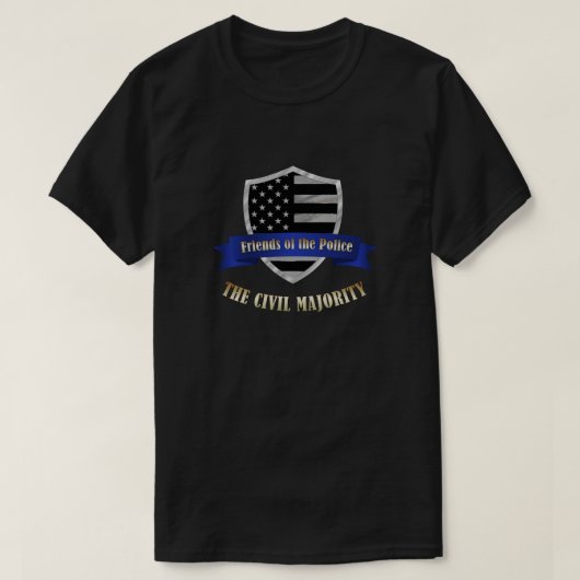 Thin Blue Line Friends of Police Civil Majority T-shirt (Design voorkant)