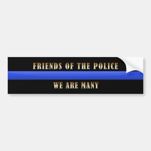 Thin Blue Line Friends of Police zijn we veel Bumpersticker (Voorkant)