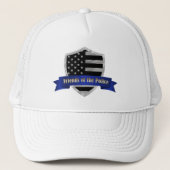Thin Blue Line Friends of the Police Shield Trucker Pet (Voorkant)