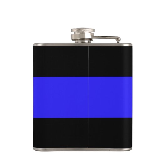 Thin Blue Line Funny Remoe Police Badge Heupfles (Achterkant)