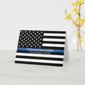 Thin Blue Line| Gefeliciteerd politieagent Kaart (Gele Bloem)