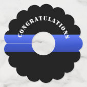 Thin Blue Line Gefeliciteerd politiethema Wijnglaslabel (Voorkant)
