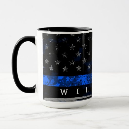 Thin Blue Line Genoemde Mok (Links)