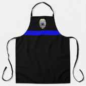 Thin Blue Line - Gepensioneerd politie lang Schort (Voorkant)