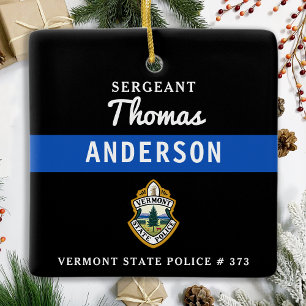 Thin Blue Line gepersonaliseerde Logo politieagent Keramisch Ornament