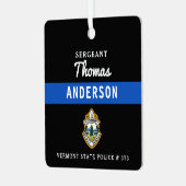 Thin Blue Line gepersonaliseerde Logo politieagent Metalen Ornament (Voorkant links)