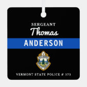 Thin Blue Line gepersonaliseerde Logo politieagent Metalen Ornament (Voorkant)