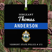 Thin Blue Line gepersonaliseerde Logo politieagent Metalen Ornament