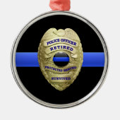 Thin Blue Line Ging Badge Metal Ornament (Voorkant)