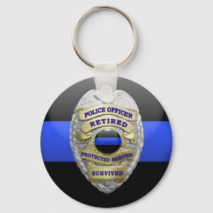 Thin Blue Line Ging Badge Sleutelhanger