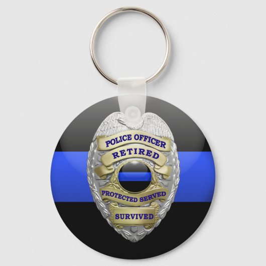 Thin Blue Line Ging Badge Sleutelhanger (Voorkant)