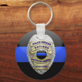 Thin Blue Line Ging Badge Sleutelhanger (Voorkant)