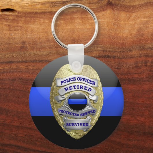 Thin Blue Line Ging Badge Sleutelhanger (Achterkant)