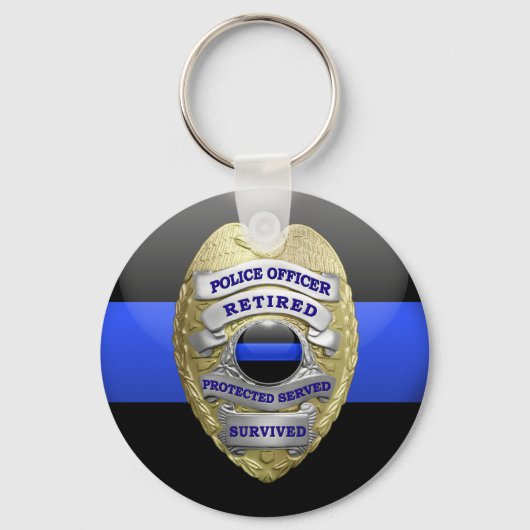Thin Blue Line Ging Badge Sleutelhanger (Achterkant)