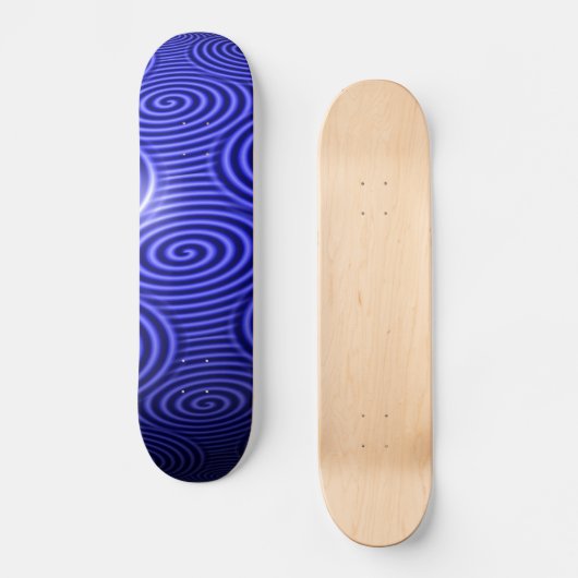 Thin Blue Line Glossy Swirl Persoonlijk Skateboard (Voorkant)