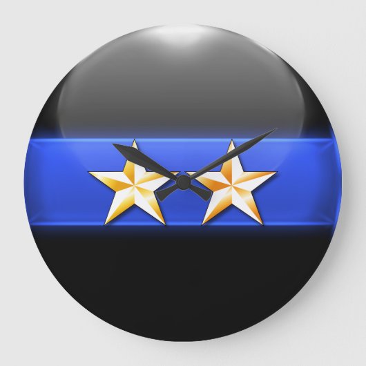 Thin Blue Line - Gold 2-Star Chief Rank Insignia Grote Klok (Voorkant)
