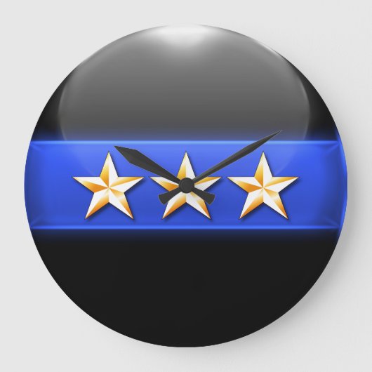 Thin Blue Line - Gold 3-Star Chief Rank Insignia Grote Klok (Voorkant)