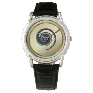 Thin Blue Line Gold Coin Swirl Horloge