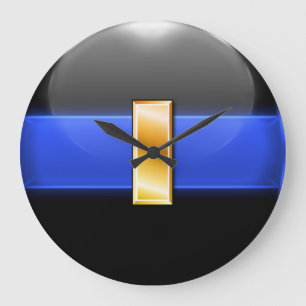 Thin Blue Line - Gold Luitenant Bar Grote Klok