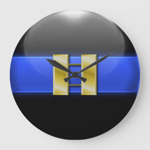 Thin Blue Line - Gold Police Captain Bars Grote Klok