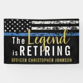 Thin Blue Line Gold Police Retirement Party Spandoek (Horizontaal)