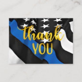 Thin Blue Line Gold Script Police Dank je Visitekaartje (Voorkant)