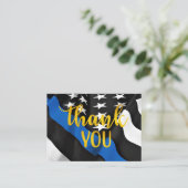 Thin Blue Line Gold Script Police Dank je Visitekaartje (Staand voorkant)