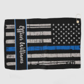 Thin Blue Line Golf - Politiebeambte VS Amerikaans Golfhanddoek (Horizontaal)