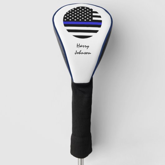 Thin Blue Line & Golf USA flag Monogramed Golfheadcover (Voorkant)