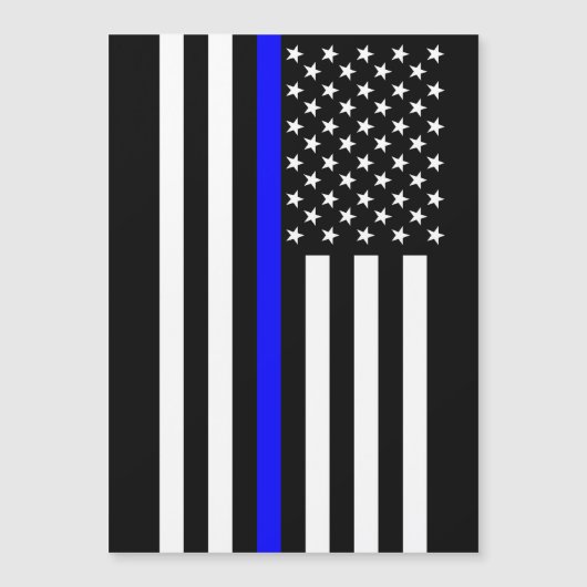Thin Blue Line Graphic op Amerikaanse vlag (Voorkant)