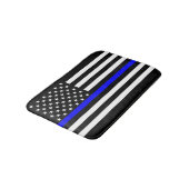 Thin Blue Line Graphic op Amerikaanse vlag Badmat (Gekanteld)