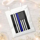 Thin Blue Line Graphic op Amerikaanse vlag Bedankzakje (Geknipt)