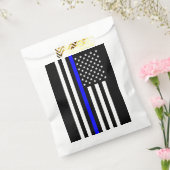 Thin Blue Line Graphic op Amerikaanse vlag Bedankzakje (Gezegeld)