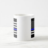 Thin Blue Line Graphic op Amerikaanse vlag Koffiemok (Center)