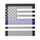 Thin Blue Line Graphic op Amerikaanse vlag Notitieblok (Voorkant)