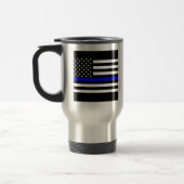 Thin Blue Line Graphic op Amerikaanse vlag Reisbeker (Links)