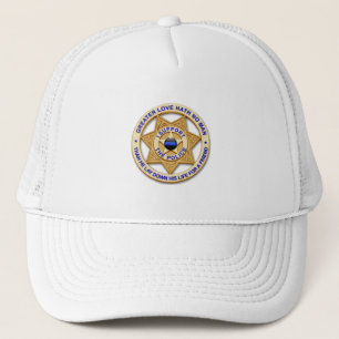 Thin Blue Line Greater Love Trucker Hat Pet