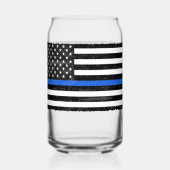 Thin Blue Line Grungy American Flag Blikvorm Glas (Voorkant)