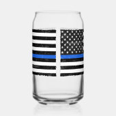 Thin Blue Line Grungy American Flag Blikvorm Glas (Rechts)