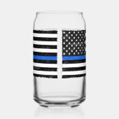 Thin Blue Line Grungy American Flag Blikvorm Glas (Links)