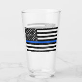 Thin Blue Line Grungy American Flag Glas (Achterkant)