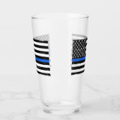 Thin Blue Line Grungy American Flag Glas (Links)