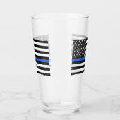 Thin Blue Line Grungy American Flag Glas (Rechts)